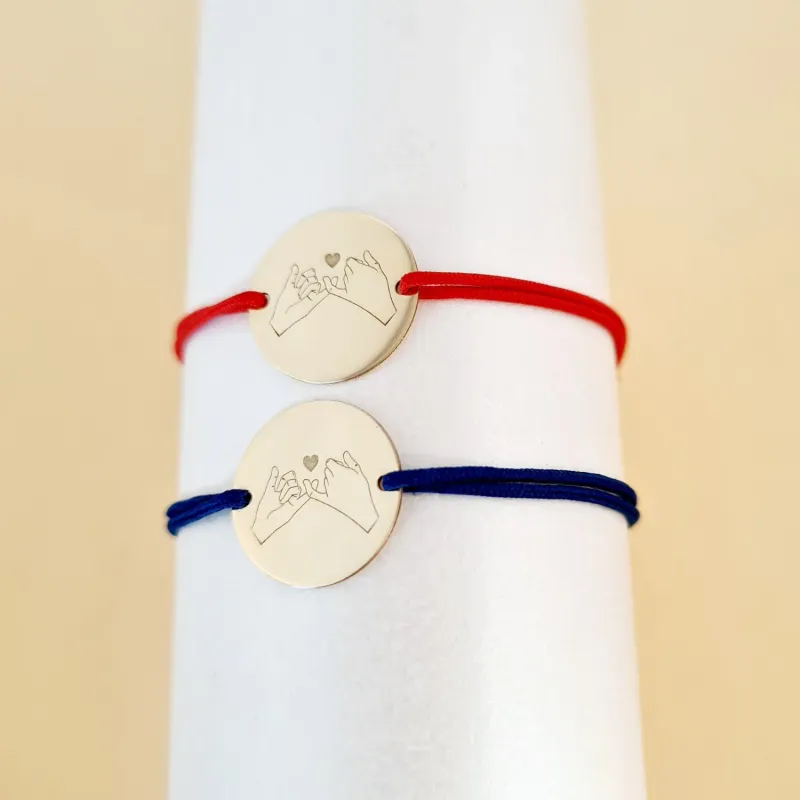 Set 2 bratari - Pinky Promise - Aur Galben 14 K  - snur reglabil picture - 3