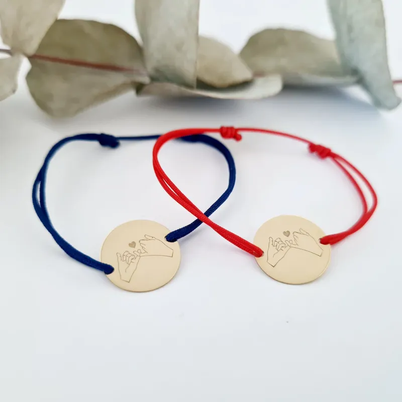 Set 2 bratari - Pinky Promise - Aur Galben 14 K  - snur reglabil picture - 6