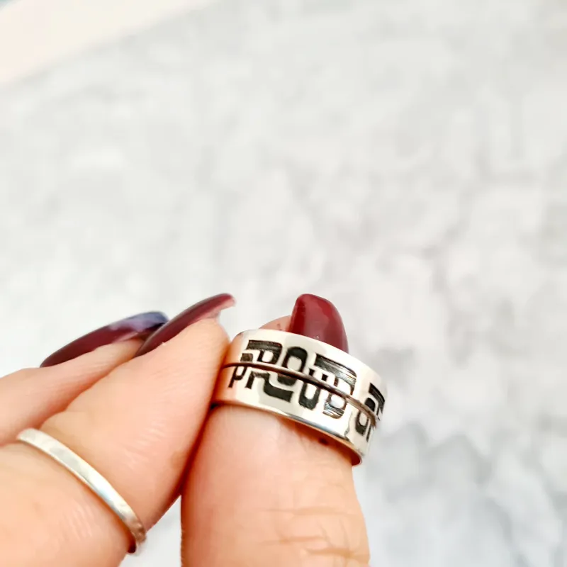 Set 2 inele personalizate - Proud of my sister - Argint 925 picture - 7