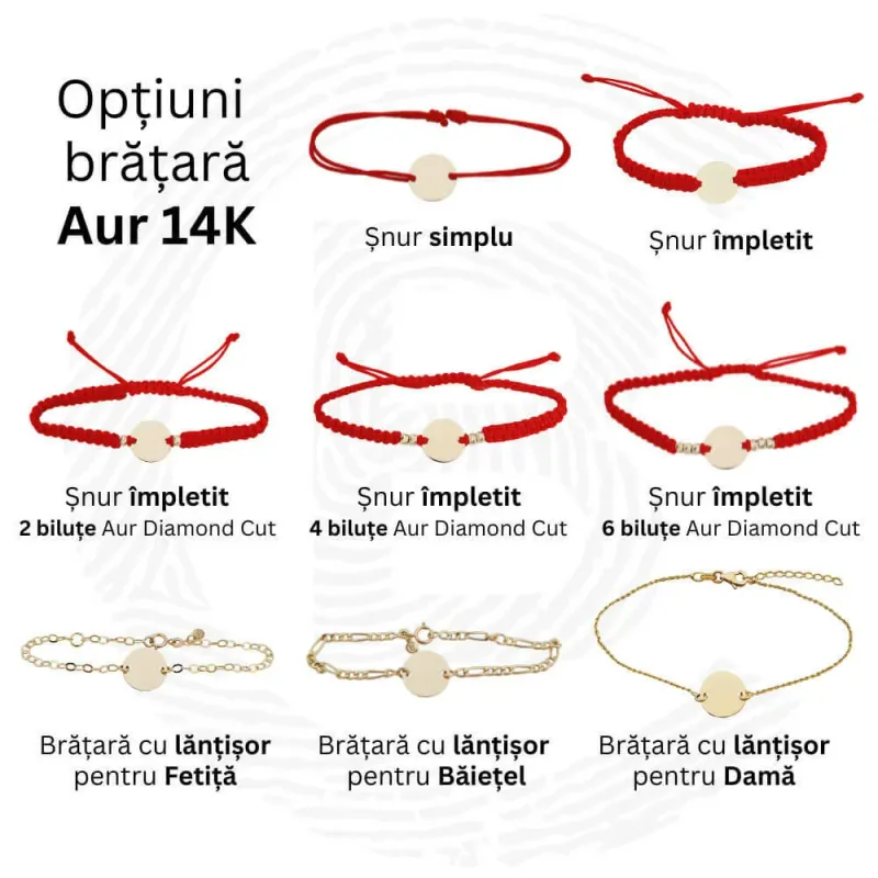 Set Bijuterii Familie Personalizata – 3 Bratari – Ingerasi cu Cristale Swarovski – Aur galben 14K – Snur Reglabil picture - 5