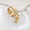 Set 2 Inele Personalizate cu Cifre Romane Pentru Ea și El - Argint 925 Placat cu Aur Galben 18K