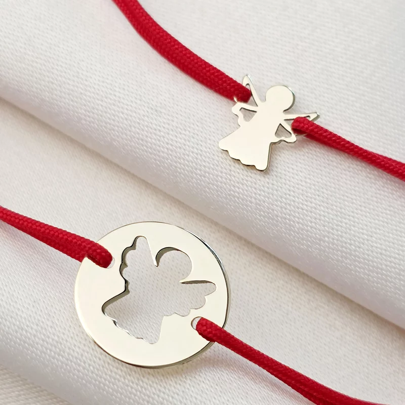 Set 3 bratari - Tata, mama si copil - Puzzle Familie - disc, banut si ingeras  - Aur Galben 14k picture - 5