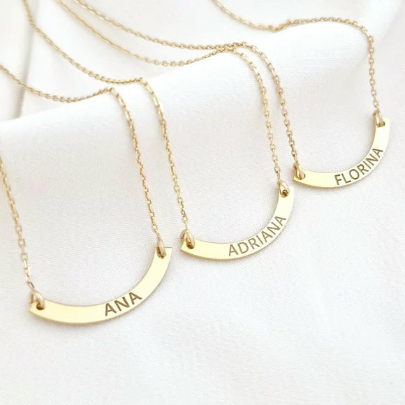 Set Arcuirea Prieteniei – Lantisoare personalizate pentru Surori sau Prietene - Argint 925 placat cu Aur Galben 18K