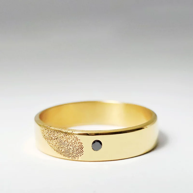 Verigheta Amprenta sufletului - Argint placat cu Aur Galben 18K - Diamant natural picture - 6