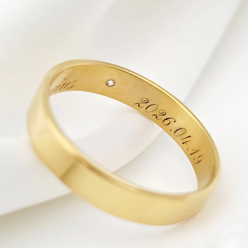 Verigheta Iubire pura - Argint placat cu Aur Galben 18K - Diamant natural picture - 2