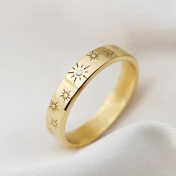 Verigheta Lumina sufletului - Argint placat cu Aur Galben 18K - Diamant natural