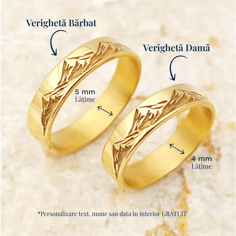 Verigheta Munte de iubire - Argint placat cu Aur Galben 18K picture - 3