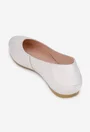 Balerini dama albi din piele naturala