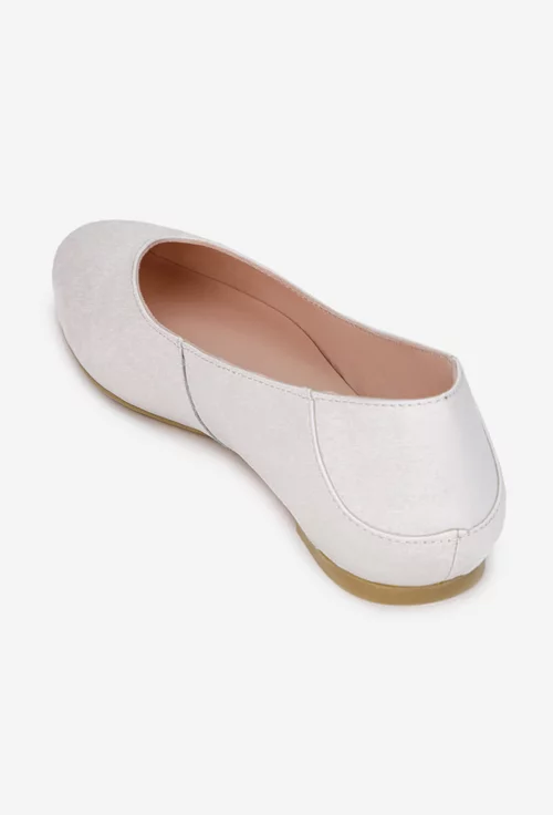 Balerini dama albi din piele naturala