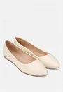 Balerini dama bej deschis din piele naturala