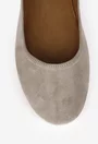 Balerini dama bej din piele intoarsa cu talpa flexibila