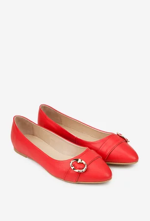 Balerini dama corai din piele naturala cu varful ascutit