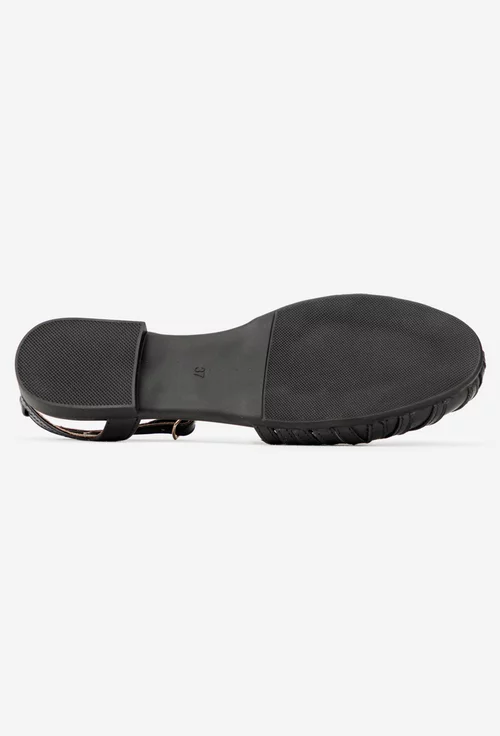 Balerini dama decupati din piele naturala neagra picture - 6