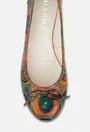 Balerini dama din piele cu imprimeu multicolor si funda