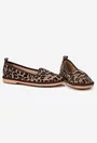 Balerini dama din piele naturala animal print