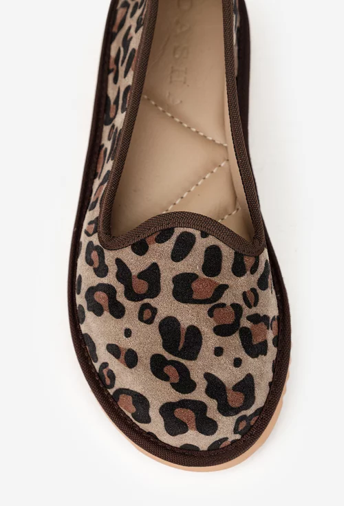 Balerini dama din piele naturala animal print