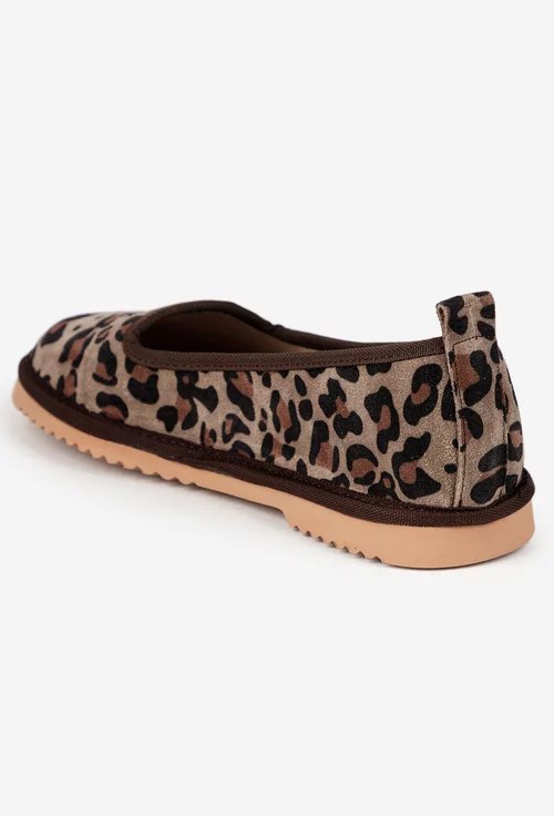 Balerini dama din piele naturala animal print