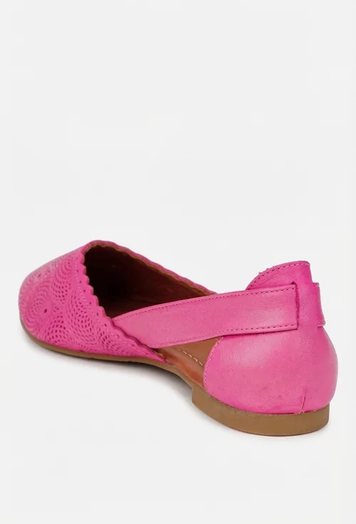 Balerini dama fuchsia din piele naturala
