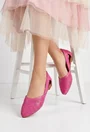 Balerini dama fuchsia din piele naturala