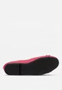 Balerini dama fuchsia din piele texturata cu ornament