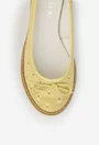 Balerini dama galbeni din piele cu funda