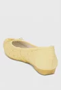Balerini dama galbeni din piele naturala cu model si funda