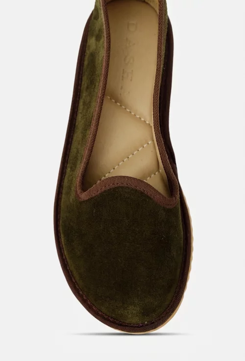 Balerini dama kaki din piele intoarsa