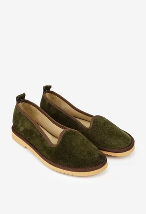 Balerini dama kaki din piele intoarsa