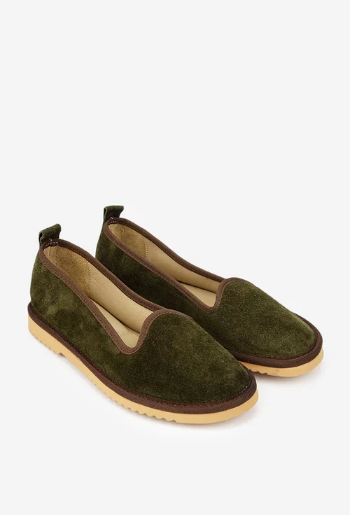 Balerini dama kaki din piele intoarsa