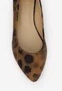 Balerini dama maro cu negru din piele naturala intoarsa