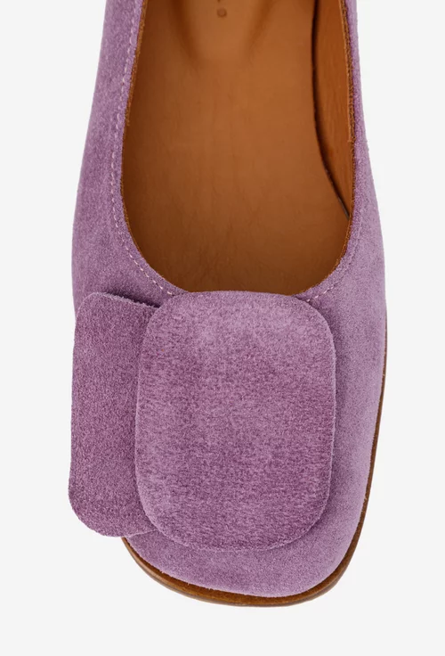 Balerini dama mov din piele intoarsa