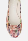 Balerini dama multicolori din piele cu funda