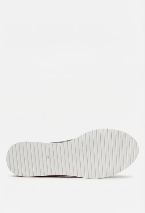 Balerini dama multicolori din piele cu funda