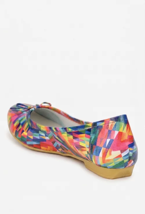 Balerini dama multicolori din piele naturala