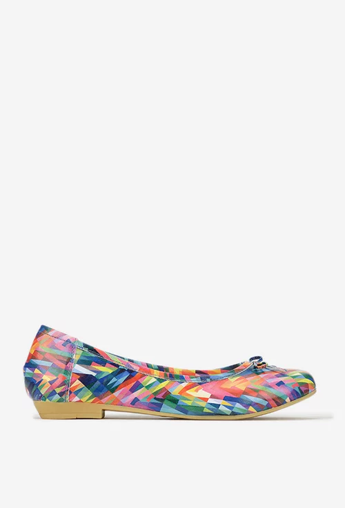 Balerini dama multicolori din piele naturala