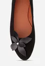 Balerini dama negri din piele intoarsa cu floare neagra