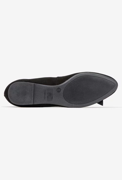 Balerini dama negri din piele intoarsa cu floare neagra