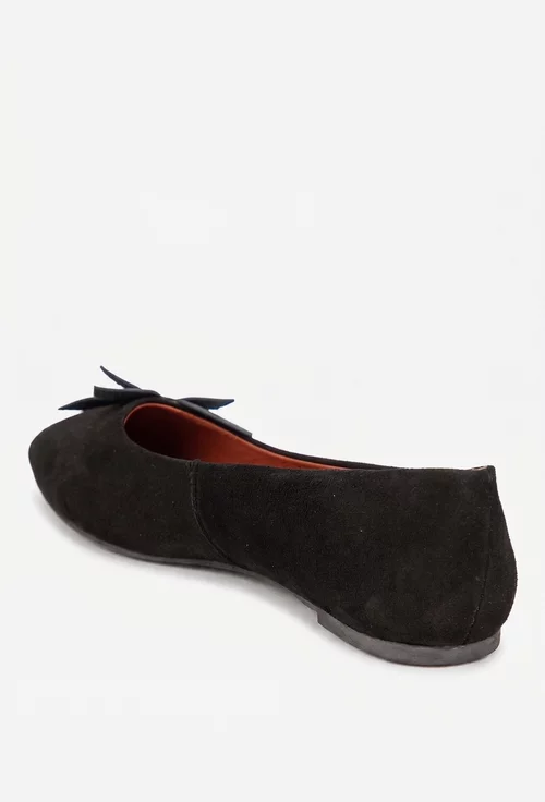 Balerini dama negri din piele intoarsa cu floare neagra