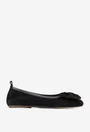 Balerini dama negri din piele intoarsa cu funda