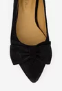 Balerini dama negri din piele intoarsa cu varful ascutit