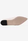 Balerini dama nude din piele naturala cu ornament auriu