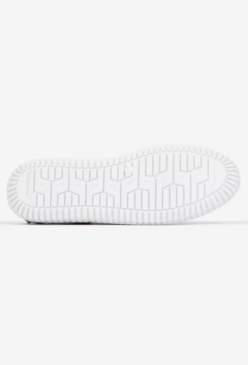 Balerini dama NUR albi din piele cu perforatii