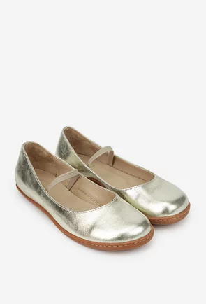 Balerini dama NUR aurii din piele naturala