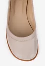 Balerini dama NUR bej din piele naturala cu decupaj