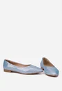 Balerini dama NUR bleu din piele cu varful ascutit