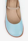 Balerini dama NUR bleu din piele naturala