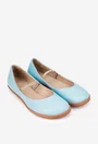 Balerini dama NUR bleu din piele naturala