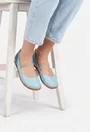 Balerini dama NUR bleu din piele naturala