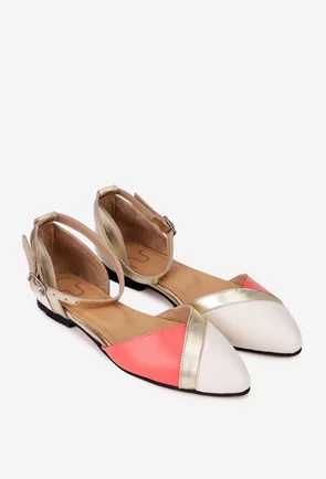 Balerini dama NUR din piele multicolora