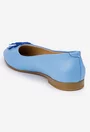 Balerini dama NUR din piele naturala bleu cu floare